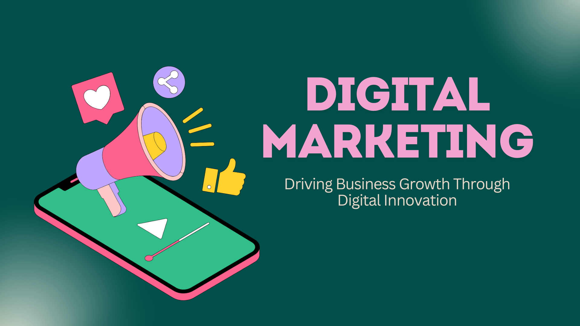 green and pink modern digital marketing presentation